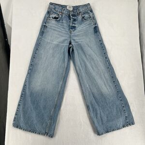 BDG Urban Outfitters Jeans Womens 26 Blue High Rise Wide Leg Barrel Buckle Denim